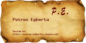 Petres Egberta névjegykártya