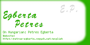 egberta petres business card